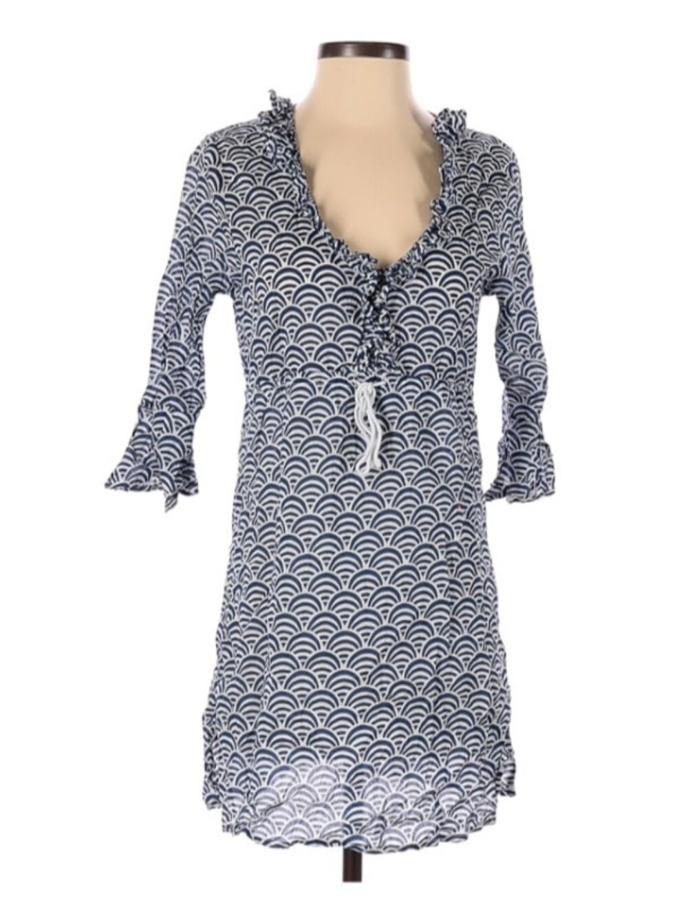 Mud Pie 3/4 Sleeve Printed Mini Dress Women's Size Small